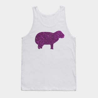 Funky purple glitter capybara silhouette Tank Top